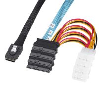 0.5m/1m Mini SAS Cable SFF 8087 To 4 SFF-8482 Large 4PIN 15pin Power Hard Disk Data SFF-8087 Host To 4 SAS 29Pin SFF8482 Cable