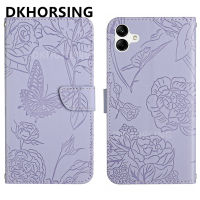 DKHORSING ใหม่เคสหนังปลอกสำหรับ Samsung Galaxy แฟชั่นฝาพับ A05S A05เคสโทรศัพท์แบบดอกไม้ผีเสื้อ2023ซิลิโคน PU กันกระแทก A05s ซัมซุง