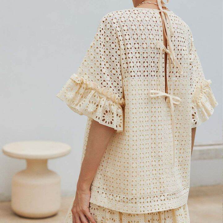 พร้อมส่ง-new-perana-เสื้อลูกไม้-penny-blouse-ทรง-oversized