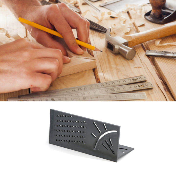 Woodworking Gauge Ruler 3D Mitre Angle Measuring Square Measure Tool 45