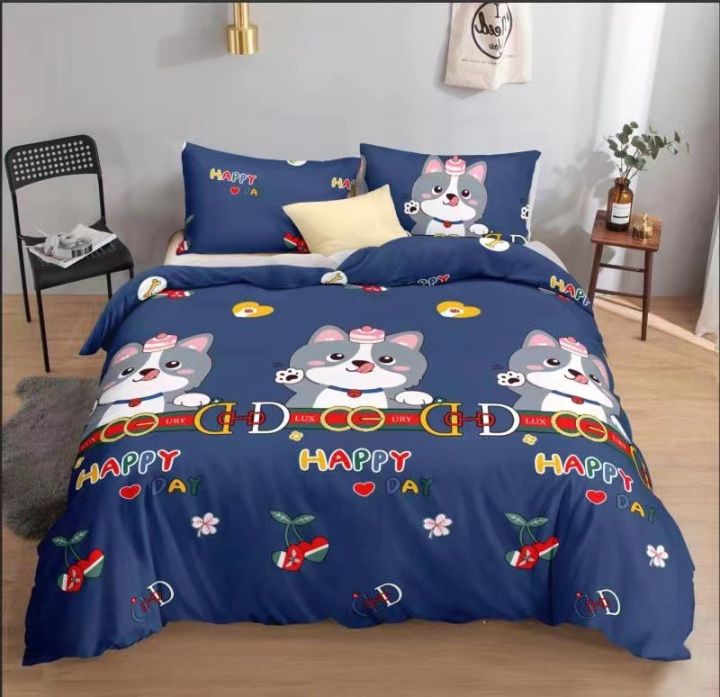 ผ้าปูที่นอน6ฟุต-5ฟุต-3-5ฟุต-ลายหมี-ชุดผ้าปูที่นอน-สูง12นิ้ว-ลายผ้าปูเป็นลายเดียวกับผ้านวม