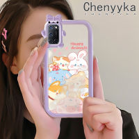 เคส Chenyyka สำหรับ OPPO A52 A72 A92 4G เคสการ์ตูนสัตว์แห่งความสุขที่มีสีสันน่ารักสัตว์ประหลาดน้อยน่ารักเลนส์กล้องถ่ายรูปแบบนิ่มซิลิโคนเคสโปร่งใสกันกระแทกแบบใสง่ายป้องกัน