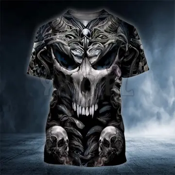 Shop Mens 3d Skull Printed T Shirt online | Lazada.com.ph