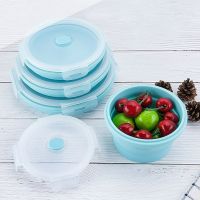 Folding Camping Bowl Set Portable Silicone Kitchen Containers for Travel Outdoor Camping