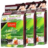 แพ็ค 6กล่อง Lolane nature code shampoo โลแลน เนเจอร์โค้ด แชมพู ปิดผมขาว - N4 สีน้ำตาลอ่อนประกายมะฮอกกานี แพ็ค 6 กล่อง