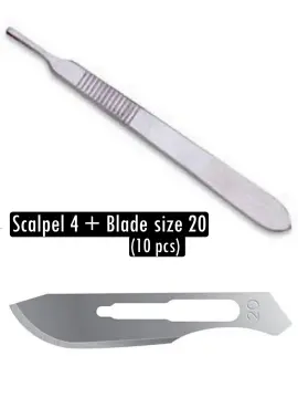 Pack of 100 Surgical Blades #20 with Scalpel Handle #4