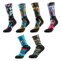 6Pairs Mens sock Basketball x-Socks 3D Printing Rat Fink RF Skateboard Hip Hop Funny Hombre Stocking Women Skater Streetwear