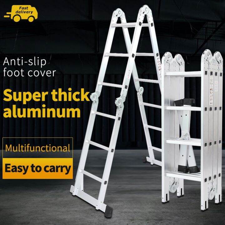 Ladder stainless steel folding ladder aluminum alloy herringbone ladder ...