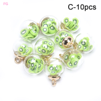 ?【Lowest price】FG 10pcs คริสตัลแก้วลูกบอลเสน่ห์กับจี้ผลไม้หั่น DIY เครื่องประดับทำ