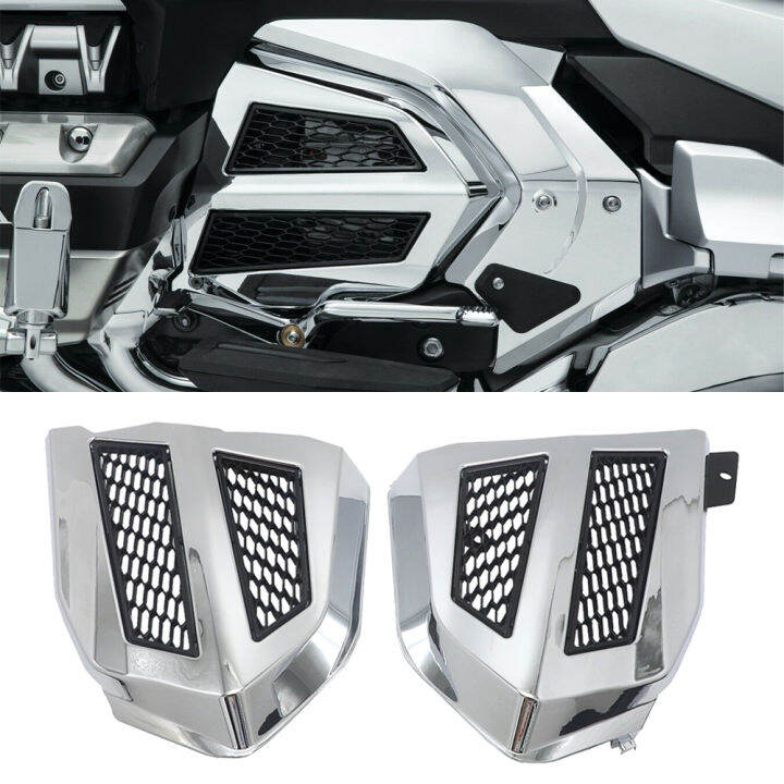 ฝาครอบแผงติดหม้อน้ำรถมอเตอร์ไซค์แฟริ่ง2018-2021-2020-gl1800-honda-gold-wing-gl-1800ฝาครอบเกียร์ฝาครอบเครื่องยนต์โครเมียม-ดำ87tixgportz