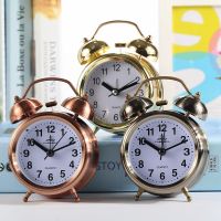 （HOT NEW）นาฬิกาปลุกคลาสสิก3นิ้วนาฬิกาปลุกย้อนยุคนาฬิกาปลุกดังพร้อมกระดิ่งข้างเตียงห้องนอน