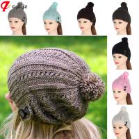 CGCJZ Winter Stretch Soft Crochet Women Knitted Caps Warm Hat Stretchy Beanie