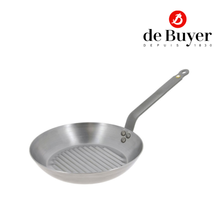 de-buyer-5613-26-round-grill-fry-pan-26-cm-กระทะเหล็กแบบย่าง