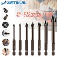 【DT】hot！ Tungsten Carbide Glass Bit Set Alloy with 4 Cutting Edges   Spear Bits