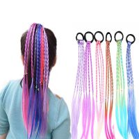 New Girls Colorful Wigs Ponytail Headbands Rubber Bands Colored Rope Hair Bands Headwear Kids Hair Accessories