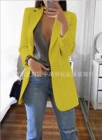 Aprmhisy Elegant Solid Cardigan Coat Women 2019 New Autumn Turn Down Collar Open Stitch Long Office Jackets Outwear