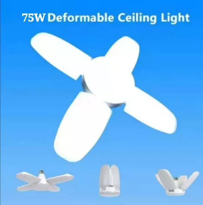 75w 6500k Foldable Fan Blade Bulb Indoor Various Scenes Led Lights 