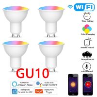 [HOT QQZIWWUJJWG 104] GU10 WiFi สมาร์ทแสง4วัตต์/5วัตต์ RGB CW 2700 6500พันหลอดไฟ LED หรี่แสงได้เปลี่ยนสีสมาร์ทหลอดไฟ LED สปอตไลสำหรับ Alexa Google Home