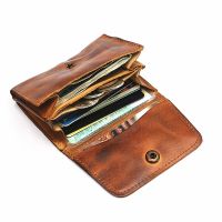 2021 Genuine Leather Wallet For Men Male Vintage Cowhide Short Small Mens Purse Card Holder Case Money Bag Man With Coin Pocket