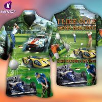 2023 NEWSummer Hippie Racing รถเสื้อฮาวาย3D พิมพ์เสื้อยืด Oversize Beach Party Man Camisa ปุ่ม Casua Camisa แขนสั้น