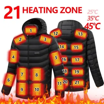 21 Areas Heated Jacket Men Electric Winter Women's Motorcycle Jacket USB  Warm Vest Heating Jacket Heated Vest Coat Ski Hiking