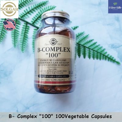 วิตามินบีรวม B-Complex 100 - 100 Vegetable Capsules - Solgar วิตามินบีคอมเพล็กซ์