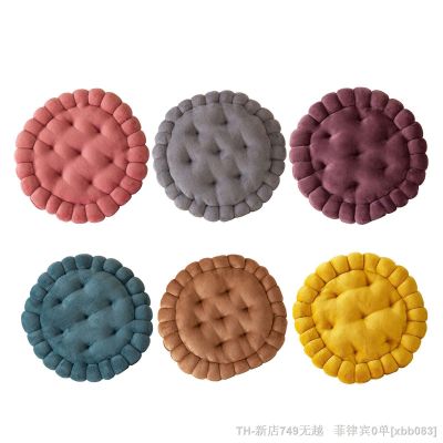 【CW】℗┇  Sofa Cushion Round Biscuit Padded Cotton Decoration for Room Balcony