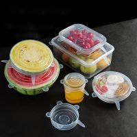 【hot】 TUUTH 6Pcs/lot Food Silicone Cover Cap Lids for Cookware Bowl Reusable Accessories