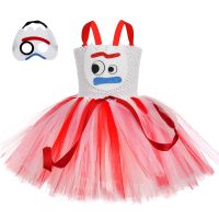 Toy Forky Inspired Tutu Dress for Girls Birthday Party Princess Dress Girls Halloween Cosplay Costume for Kids Fancy Dress Up Dresses