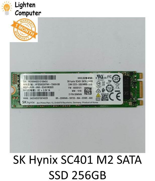 SK Hynix SC401 M.2 SATA 256GB Solid State Drive SSD 523 MB/s Read
