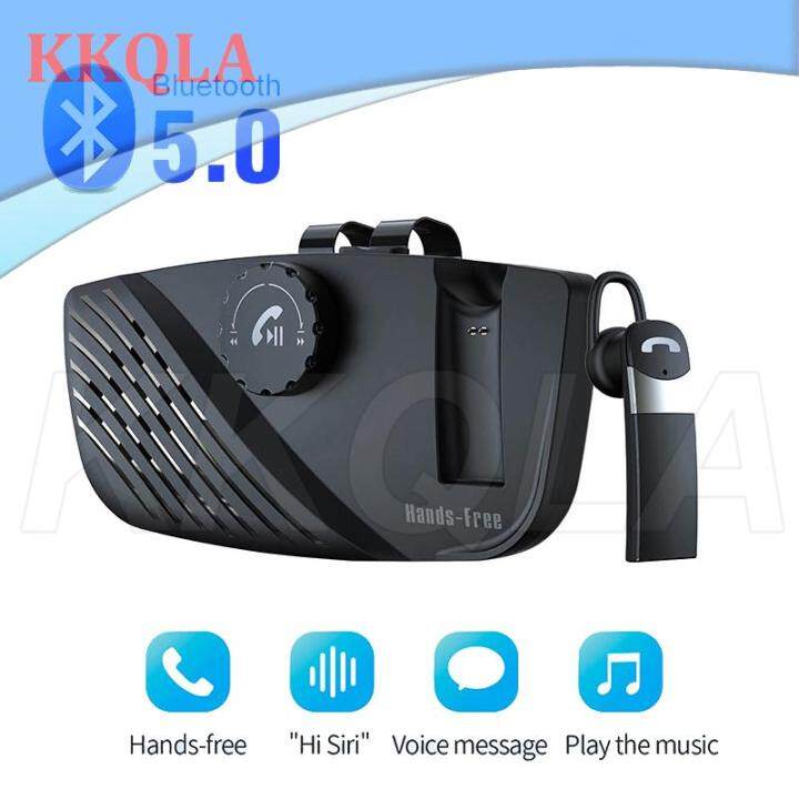 qkkqla-handsfree-speaker-audio-kit-bluetooth-compatible-5-0-receiver-earphone-phone-clip-speakerphone-wireless-car-sun-visor