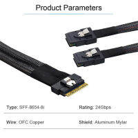 PCI-E Ultraport Slimline SAS บาง4.0 8i 74pin เพื่อ SFF-8087คู่มินิ SAS สาย PCI-Express