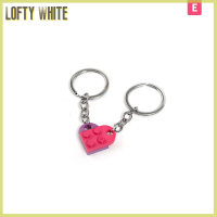 Lofty จี้อิฐหัวใจแห่งความรักที่น่ารัก2ชิ้นสำหรับ Hadiah Persahabatan สาวลอฟตี้สร้อยคอรูปหัวใจสีขาว