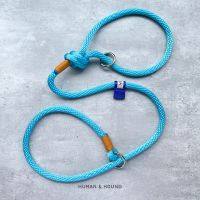 Slip Leash color Blue : DOG SLIP ROPE LEASH Blue/Bright Blue Tab : Super soft &amp; Light weight