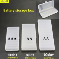 8 Slot 10 Slot Clear White Plastic Battery Storage Case Hard Case for AAA/AA Battery Manager Accessory Holder Hard Case Cover