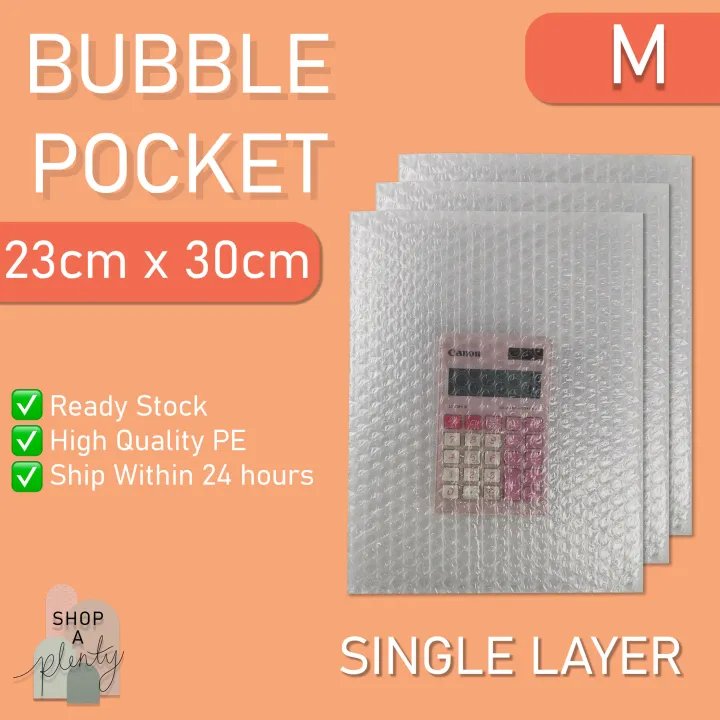 BUBBLE WRAP POCKETS 100 PCS only (23cm x 30cm) (SINGLE/DOUBLE LAYER