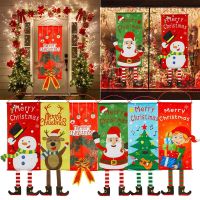 1PCS Christmas Porch Door Banner Santa Claus Snowman Merry Christmas Hanging Flag Christmas Ornament For Home Decor Navidad 2021