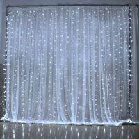 {ItalyNest shop}304สีขาว110V LED งานแต่งงานปาร์ตี้สตริงผ้าม่านนางฟ้า SRKT ไฟประดับ