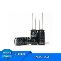 10Pcs 220V 33UF 10*20มม.ตัวเก็บประจุแบบอิเล็กโทรไลติก33UF 220V ความจุ10x20mm