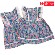 [HCM]Đầm xòe cánh tiên cho bé gái 1-7 tuổi chất cotton nhẹ mát họa tiết hoa nhí màu sắc tươi tắn phối nơ ở eo đáng yêu BBShine D065 thumbnail