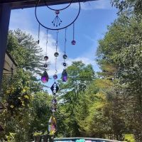 ที่แขวนแบบ Suncatcher ดวงจันทร์สีรุ้งที่สมบูรณ์แบบสำหรับการตกแต่งห้อง | ชาร์มลายรถ | รูปลอกโบโฮ | การตกแต่งบ้าน Wchy