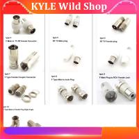 KYLE Wild Shop 2x TV  RF F female Male to RF Coax F female Plug adapter Connector Socket Terminal Converter video For Antennas Coaxial Aerial