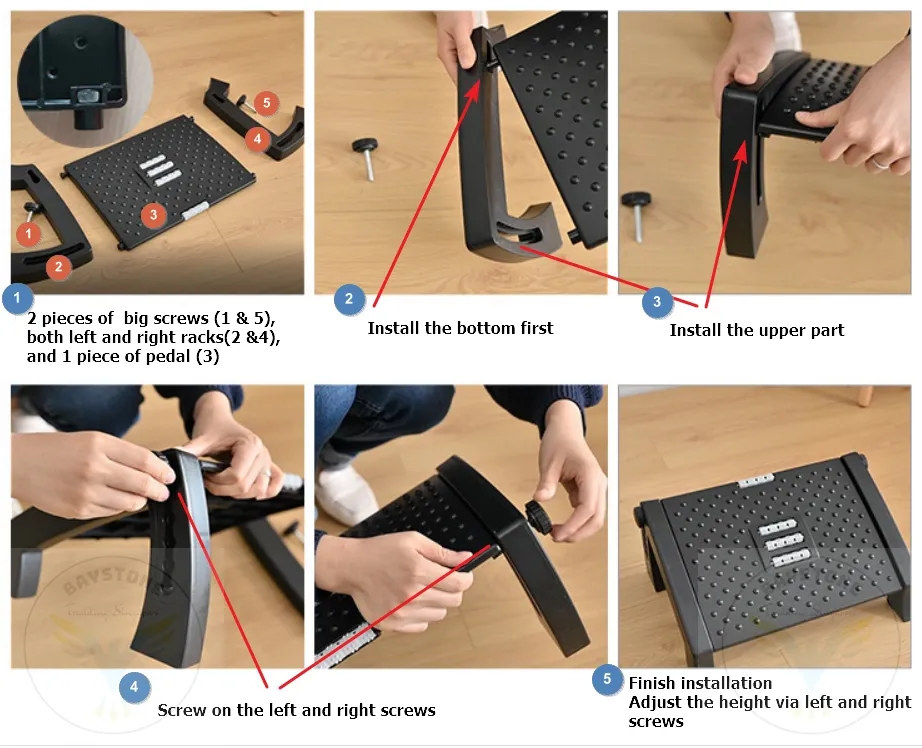 1pc Footrest Massager For Under Desk Use, Ergonomic Foot Rest With Massage  Surface, Suitable For Home Office Footstool