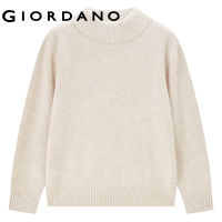 GIORDANO Women Sweaters Chunky Warm Mockneck Sweaters Long Sleeve Solid Color Simple Fashion Casual Loose Sweaters 05353709