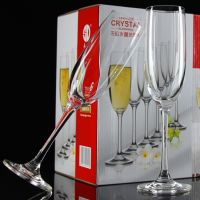 Crystal glass champagne glass creative flute shape transparent simple solid color elegant durable beautiful home glass glass