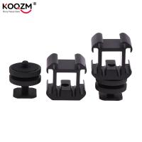 ‘；【。 Triple Hot Shoe Mount Adapter Dual Screws Bracket Stand Holder For DSLR Camera For LED Video Microphone Monitor Flash Light