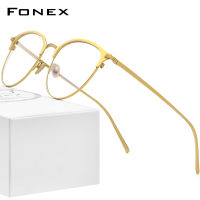 FONEX Pure Titanium Glasses Frames Men Vintage Retro Round Myopia Optical Prescription Eyeglass 2021 Women Korean Eyewear F85655