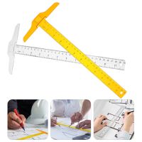 2pcs/set T Square Ruler 30cm Plastic T Shape Ruler Clear Transparent Measurements Straight Ruler Measure Tool Drafting Supplies Cleaning Tools