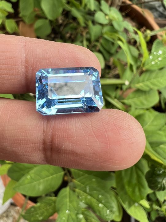 พลอยอัด-สีบลูโทพาส-เหลี่ยมชั้น-รูปสี่เหลี่ยม-blue-topaz-20-carats-step-cutting-gemstone-stone-1-pcs-16x17mm