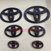 NEW Toyota logo RAV4 Altis Vios wish camera Yaris sienta steering wheel logo front grille trunk logo front and rear logo Matte black Carbon fiber black（Direct coverage） 99 ting